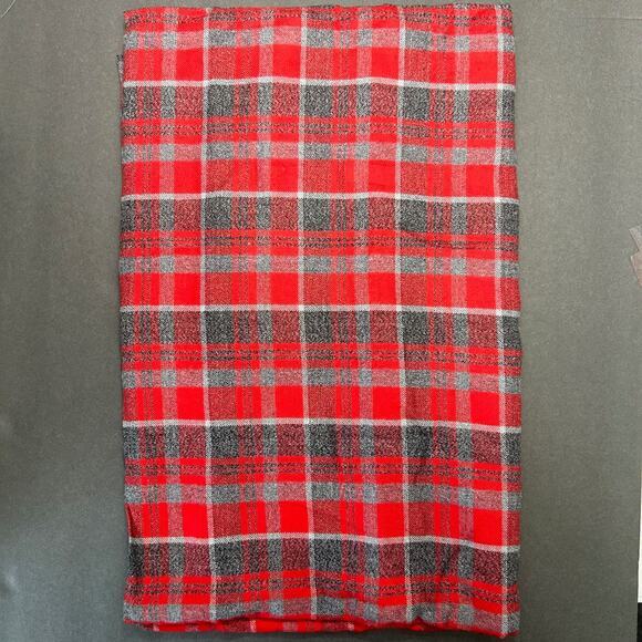 Brushed Rayon Plaid Fabric Red Gray 46" W x Scant 2 Yards L - Picture 1 of 4